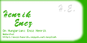 henrik encz business card